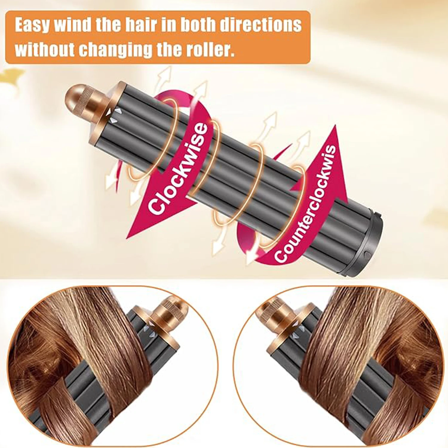 Barris de ondulação de cabelo longo, 1.6 tamanhos/40mm 30mm, compatíveis com dyson airwrap styler hs05/hs01 para peça de fixação de secador de cabelo dyson