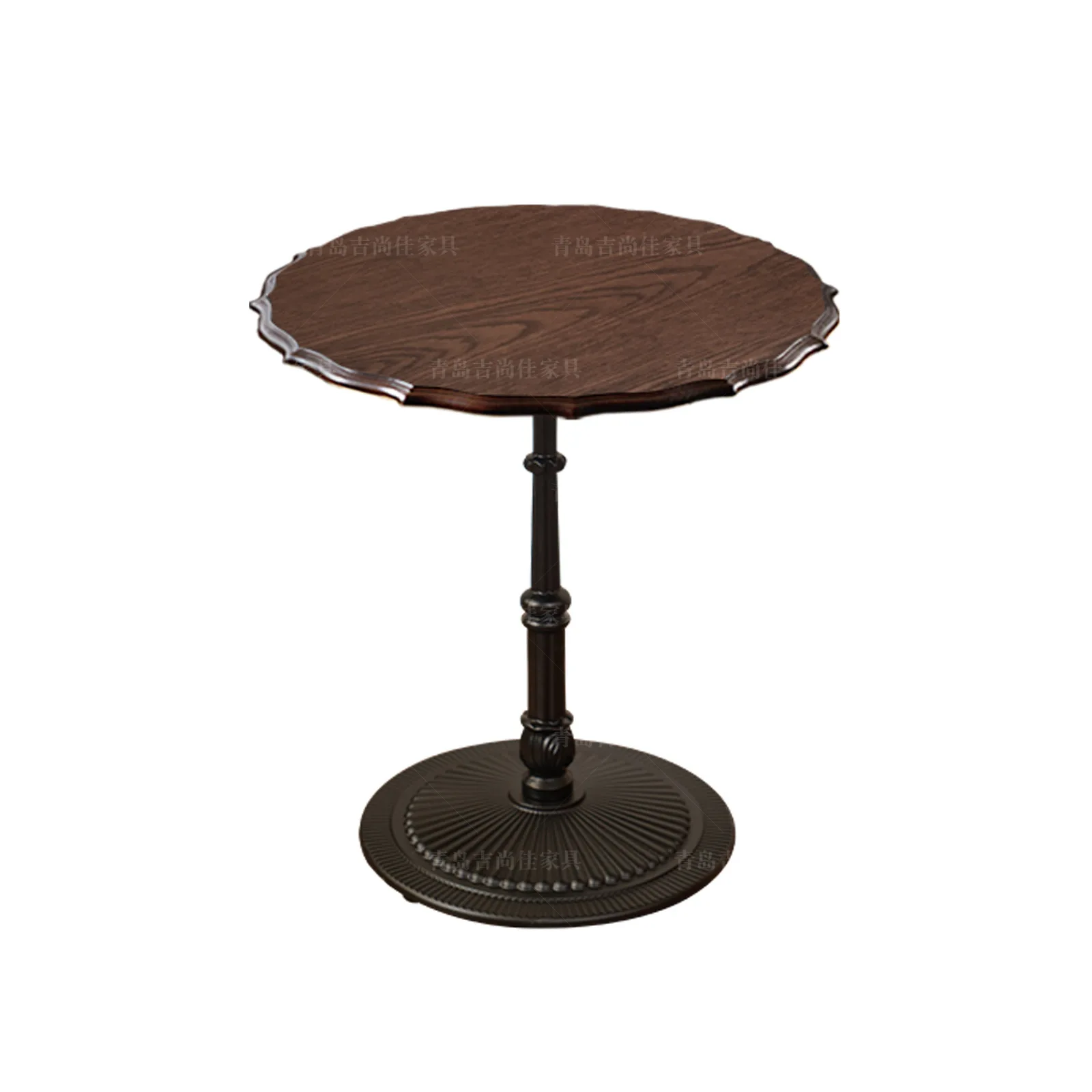 

French retro with sofa low tabl e solid wood round square table coffee tab le dessert shop cafe dining tab le and chair