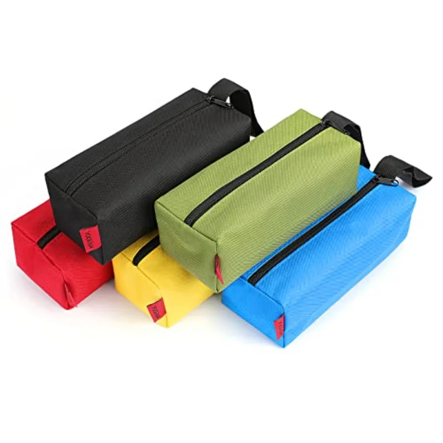 

Small Tool Bags Heavy Duty 1680D Waterproof Fabric Tool Pouch, Black/Red/Blue/Green/Yellow, 5-Packs