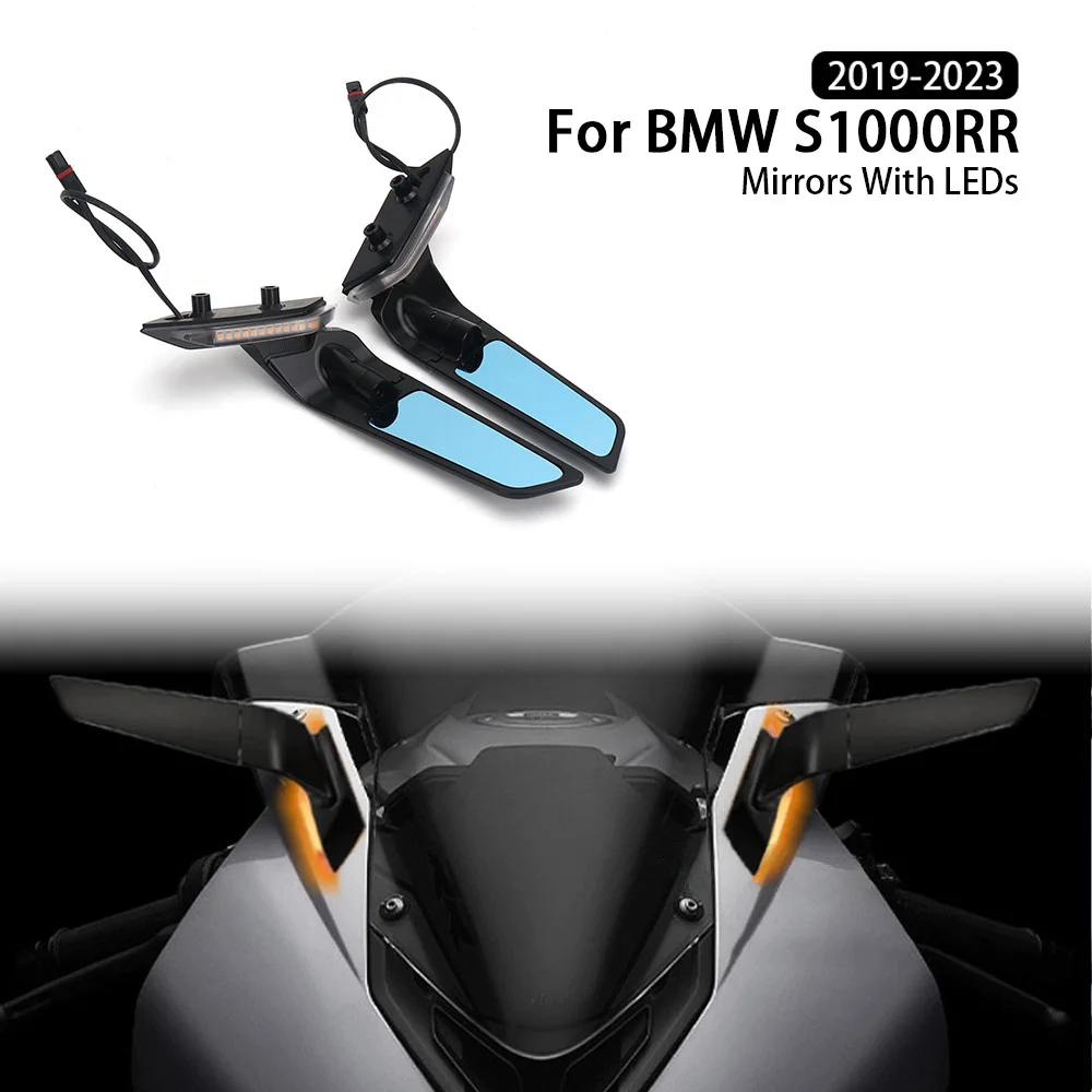 

1 Pair Motorcycle LED Turn Signal Mirrors 360° Rotatable For BMW S1000RR S1000 RR S 1000 RR s1000rr 2019 2020 2021 2022 2023