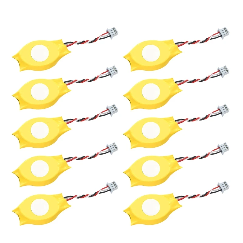 10 Uds CR2032 cables de batería 2/3Pin Notebook BIOS CMOS batería de ordenador portátil batería de placa base con cable 3V con adhesivo 230MAH
