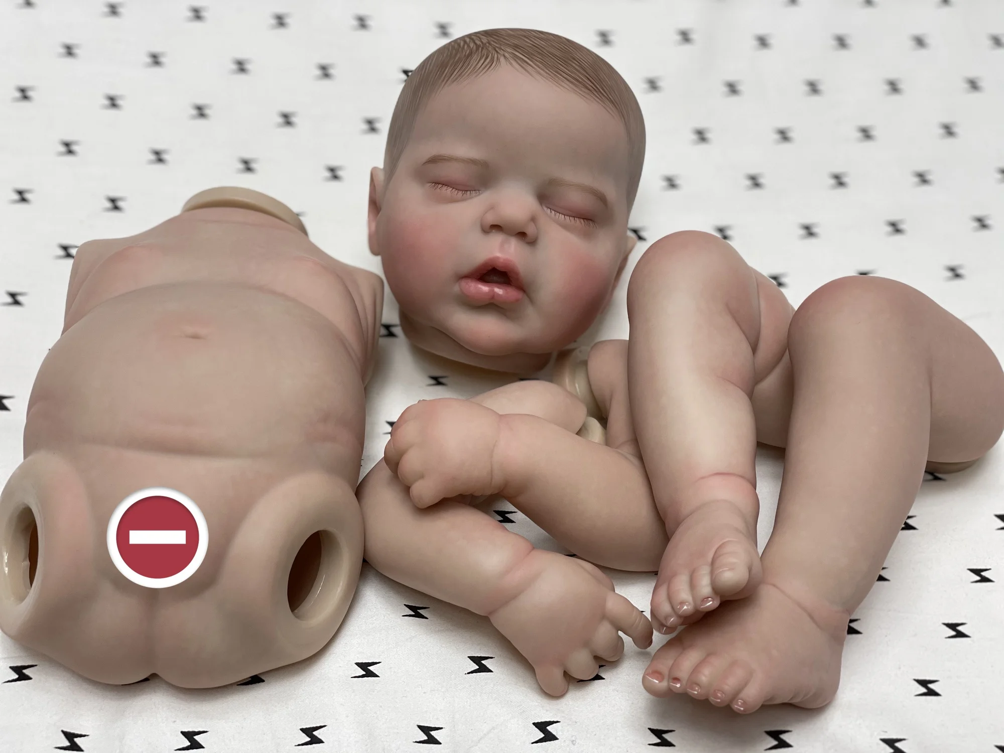 50cm Full Body Vinyl Alexis Bebe Reborn Girl 3D Painted Skin Unassembled Reborn Dolls Kits Lifelike Bebe Reborn Sin Pintar