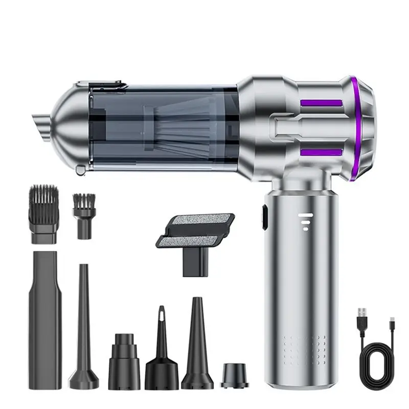 A19Q-Handheld Car Vacuum Cordless,Mini Cleaner Rechargeable,16000Pa Portable Vacuum With Multi-Nozzles For Home,Office,Pet