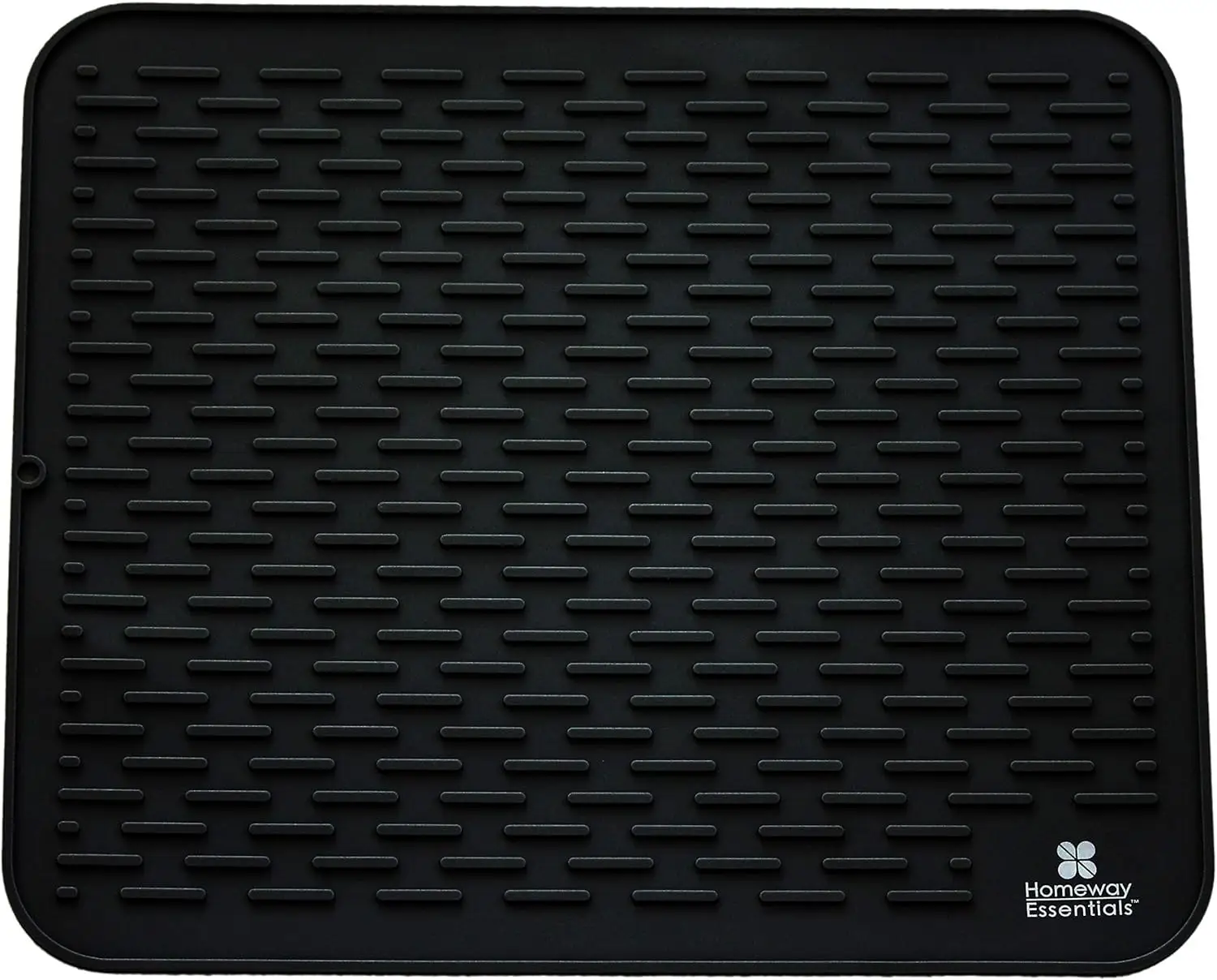 

Silicone Dish Drying Mat - 17 x 15, Large Counter Top Draining Sink Mat, Trivet (LARGE, BLACK)