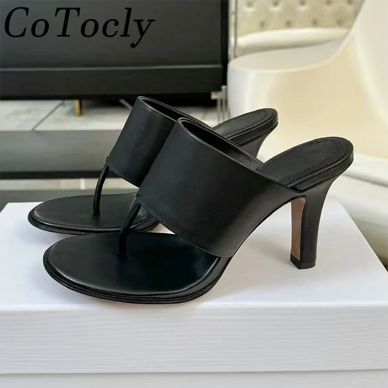 جديد عالية الكعب النعال امرأة جلد طبيعي قرصة تو الوجه يتخبط المرأة الصيف الشرائح الحديثة امرأة