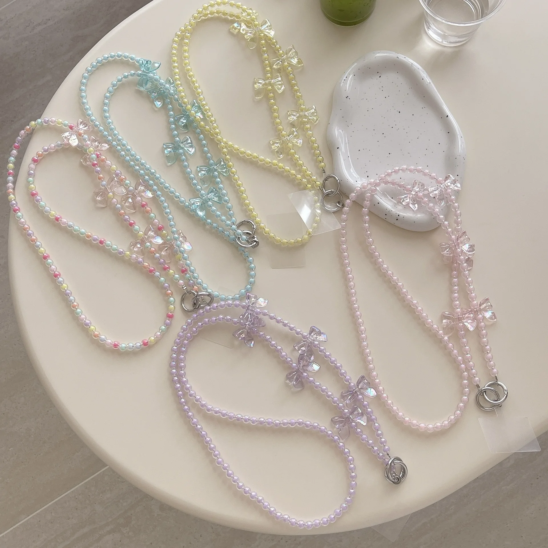 

Красочный чехол для мобильного телефона с бантом и бусинами для девочек, длинная цепочка, ремешок через плечо, интернет-знаменитости, новая цепочка-цепочка с допамином