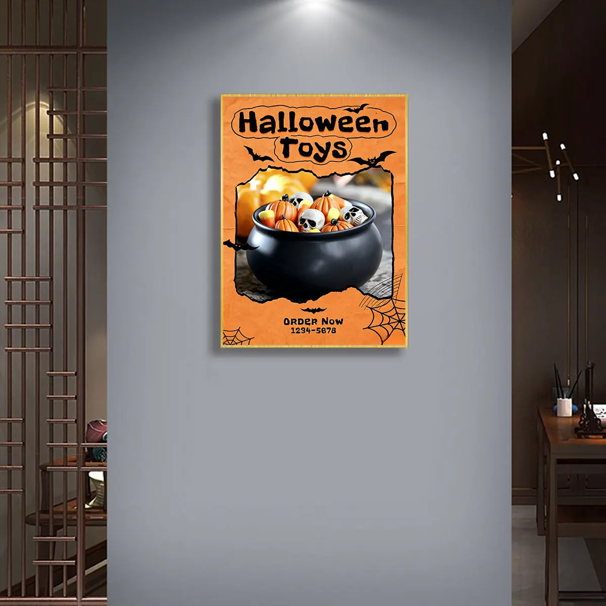 1 pc personalized customization, Halloween poster sending photo customization A4-A3-A2 Halloween advertising poster frameless,