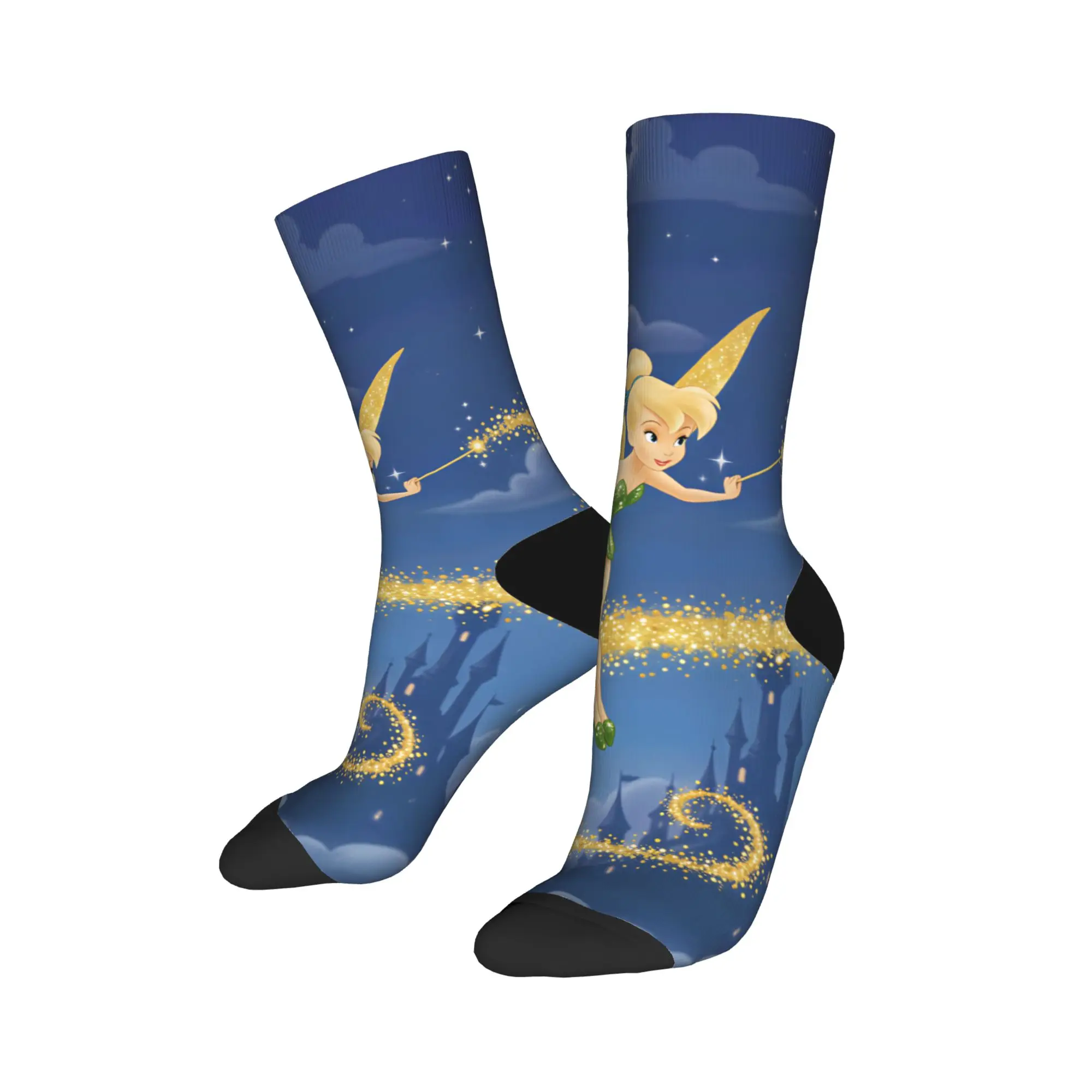 Adults Men Socks Tinker Anime Bells  Stockings Non Slip Comfortable Socks Spring Gothic Design Cycling Socks