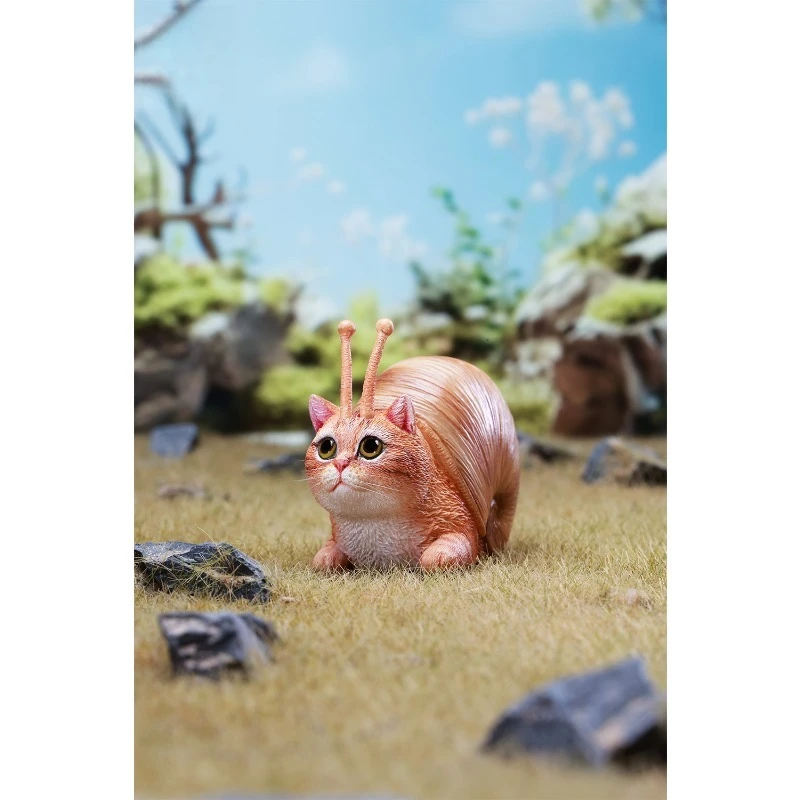 قبل البيع 1/6 مقياس لطيف القط الحلزون مواء-niu الحيوان محاكاة الراتنج نموذج تمثال سطح المكتب الإبداعية هدية حلية #5