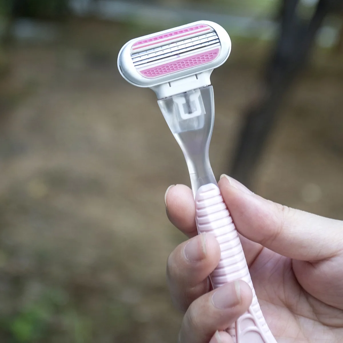 ماكينة حلاقة يدوية آمنة للنساء، ماكينة حلاقة مكونة من 3 طبقات من الفولاذ المقاوم للصدأ، رأس ماكينة حلاقة قابلة للاستبدال #3