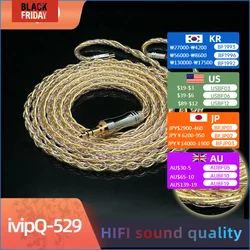 ivipQ-529 Silver Palladium Aluminum Foil+7N OCC Gold Plating Earphone Cable Suitable For Kz Zs 10 Pro х   Tangzu WAN ER  Moondop