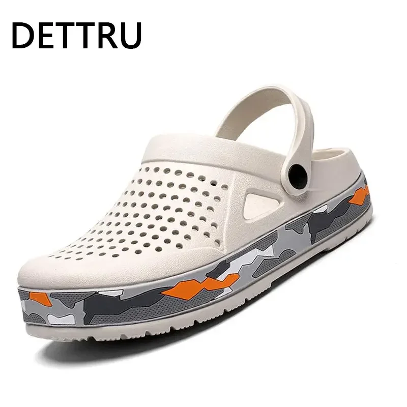 DETTRU-Tamancos masculinos unissex, sapatos casuais, sandálias leves EVA, sapatos coloridos para praia de verão