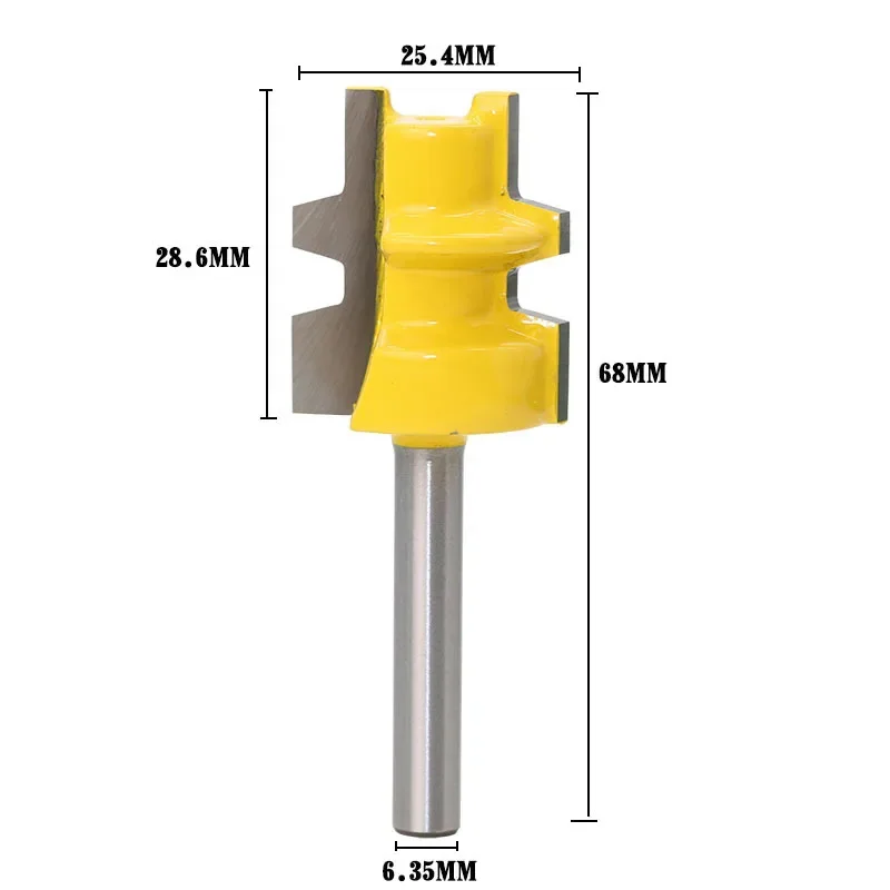 1PC 1/4" 6.35MM Shank Milling Cutter Wood Carving Glue Joint Router Bit Medium Reversible Woodworking Cutter Tenon Cutter Tools