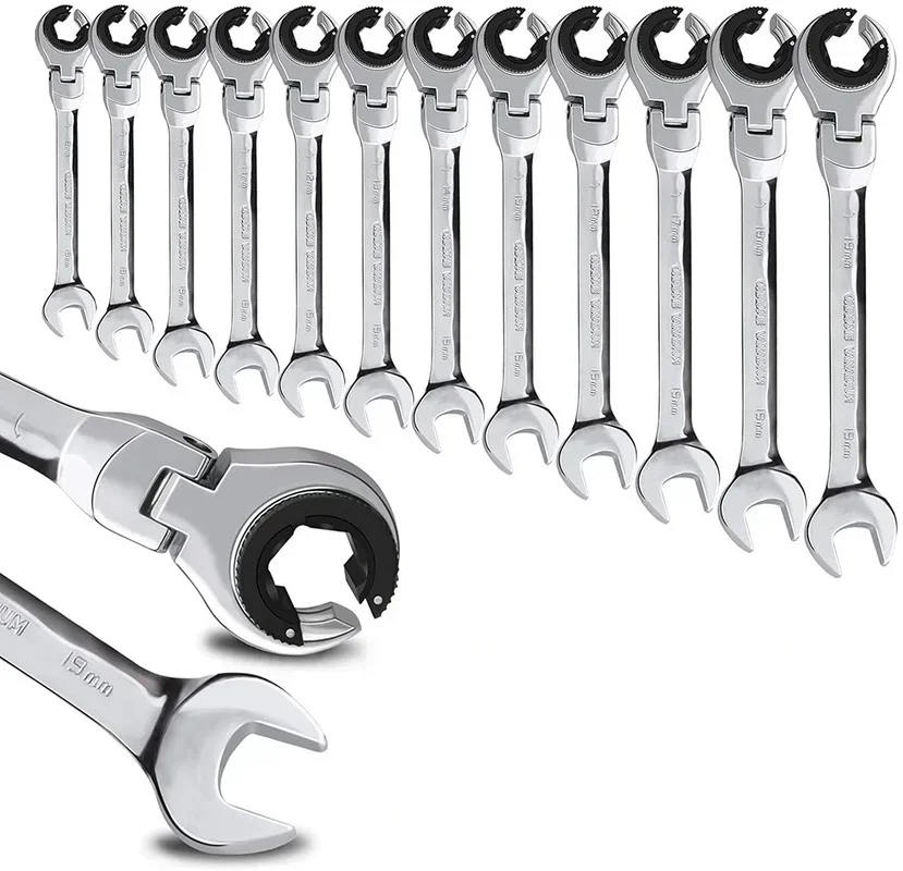 Car Repair Dual Heads Dual Heads Ratchet Wrench Quick Release 72 Teeth Reversible Ratchet Spanner Hand Tools