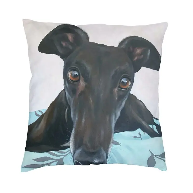 

Greyhound Cushion Cover Whippet Sihthound Dog Soft Velvet Luxury Pillow Cases for Sofa Home Decor Office Outdoor Cushion