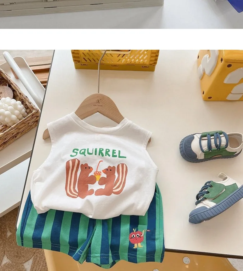 Bellbell Kinder-Jungen-Shorts, Sommer, dünn, gestreift, 1–4 Jahre, Jungen-Shorts mit elastischem Bund, für Kleinkinder, Jungen, Cartoon-Shorts für Kinder – Detail 7