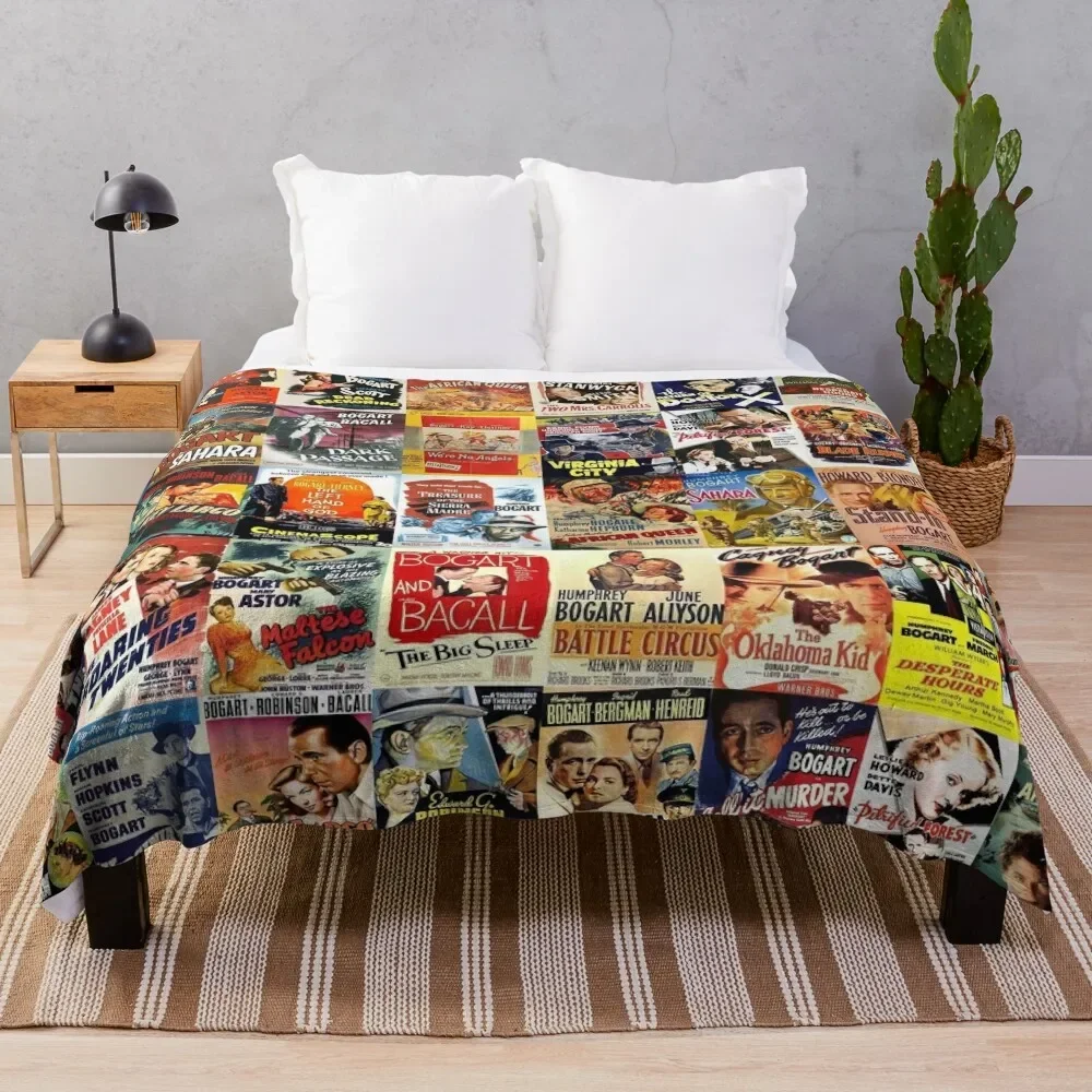 

Humphrey Bogart Movie Posters Throw Blanket Quilt Soft Single valentine gift ideas Blankets
