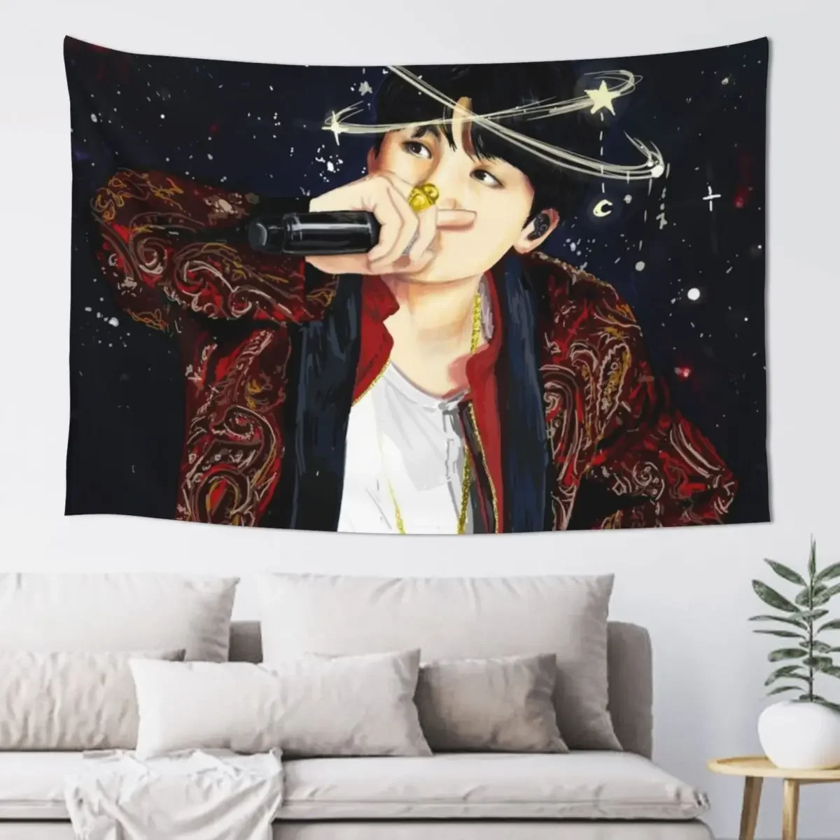 Min Yoongi- Stars Tapestry Hanging Wall Wall Decor Hanging Room Decorating Aesthetic House Decor Tapestry