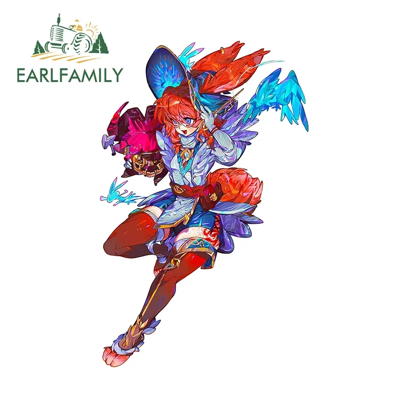 EARLFAMILY for League of Legends Aurora Car Stickers Colorful Cartoon Girls Decals Amusing Waterproof Vinyl Car Decoration