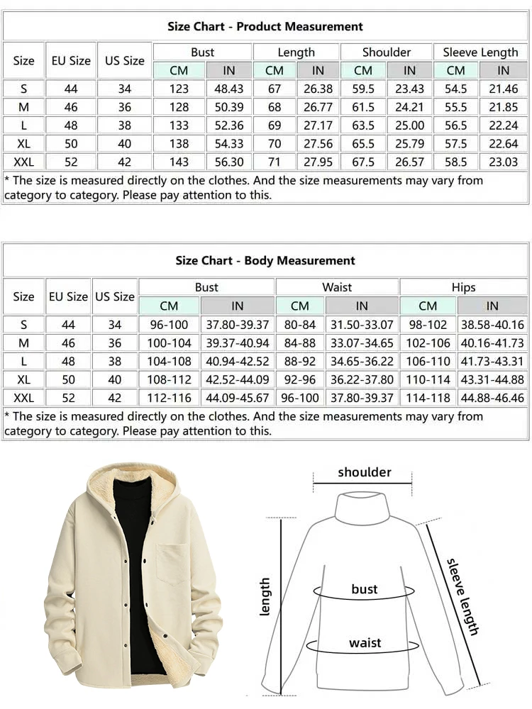 Men\'s Solid Color Textured Single-breasted Front Pocket Design Thermal Warm Fleece-lined Hooded Jacket