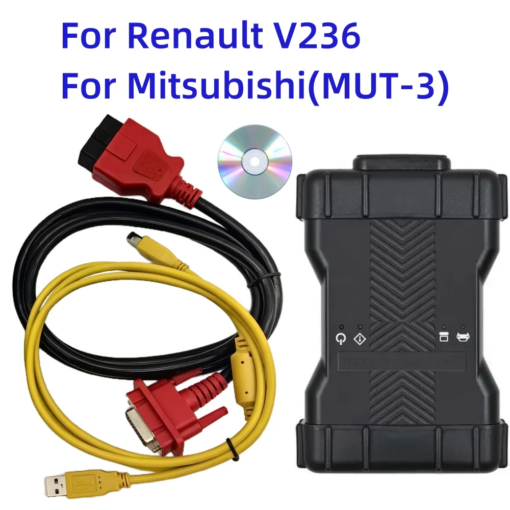 

forRenault forMitsubishi OBD2 Auto Scanner Re-nault V236 Mitsubishi MUT-3 CAN Clip 2in1 CD Consult Software Car Diagnostic Tools