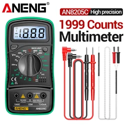 ANENG AN8205C high-precision digital multimeter transistor hFE diode on/off buzzer test backlight display home auto repair meter