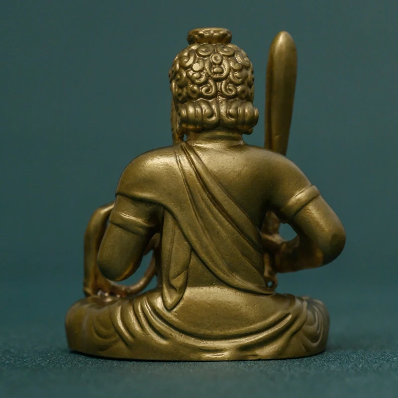 Handcrafted Brass Acala Bodhisattva Statue – Guardian of Strength & Peace, Ideal for Home, Office & Meditation, Vintage Finish
