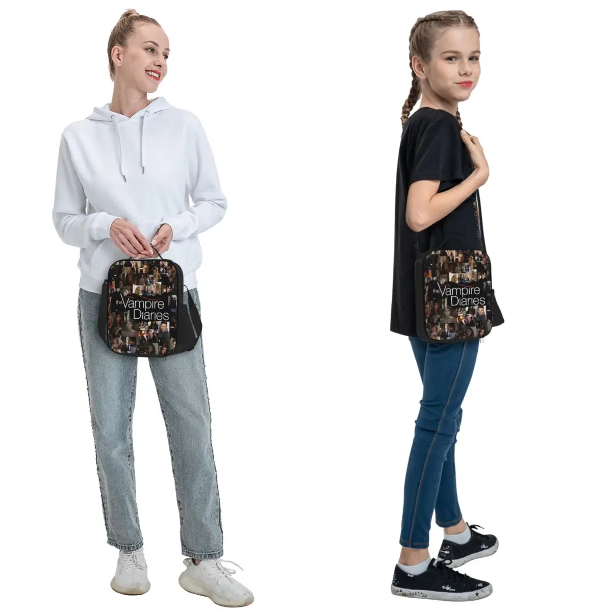 يوميات مصاص الدماء ديمون سلفاتوري أكياس الغداء معزول بينتو صندوق مقاوم للماء حقيبة الغداء نزهة أكياس حقيبة للحفاظ على البرودة فتاة العمل #2