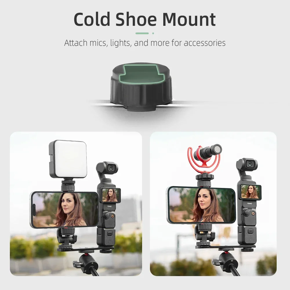 BRDRC Phone Holder Clip for Insta360 X5/ Pocket 3 Camera Expansion Fixed Bracket With Cold Shoe Adjustable Accessories