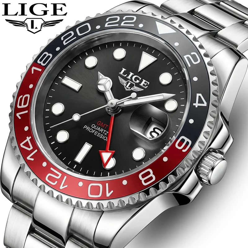 LIGE Casual Sports Watch for Men Fashion Rotating Bezel Design Diving Watch Men Waterproof Luminous Men's Quartz Wristwatches