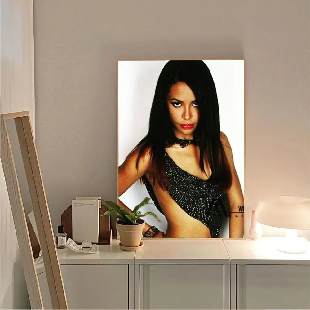 Singer A-Aaliyah Actress Poster No Framed Poster Kraft Club Bar Paper Vintage Poster Wall Art Painting Bedroom Study Stickers