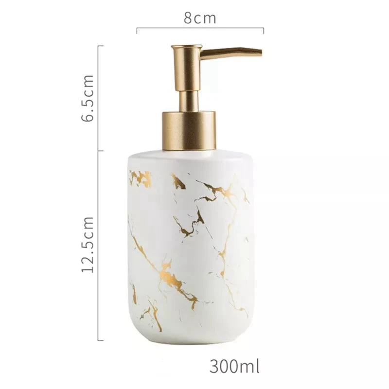 2x 300Ml Keramiek Emulsie Flessen Creatieve Latex Flessen Vloeibare Zeep Dispensers Badkamer Set Wit Mat