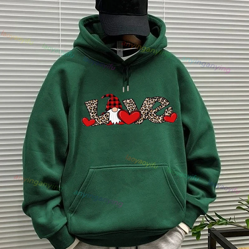 Bluzy Świętego Mikołaja Ho`Ho`Ho`Casual Śmieszne Męskie Damskie Bluzy z Kapturem z Kreskówkami Koszulki z Długim Rękawem Płaszcze Ciepłe Zimowe Ubrania Uliczne