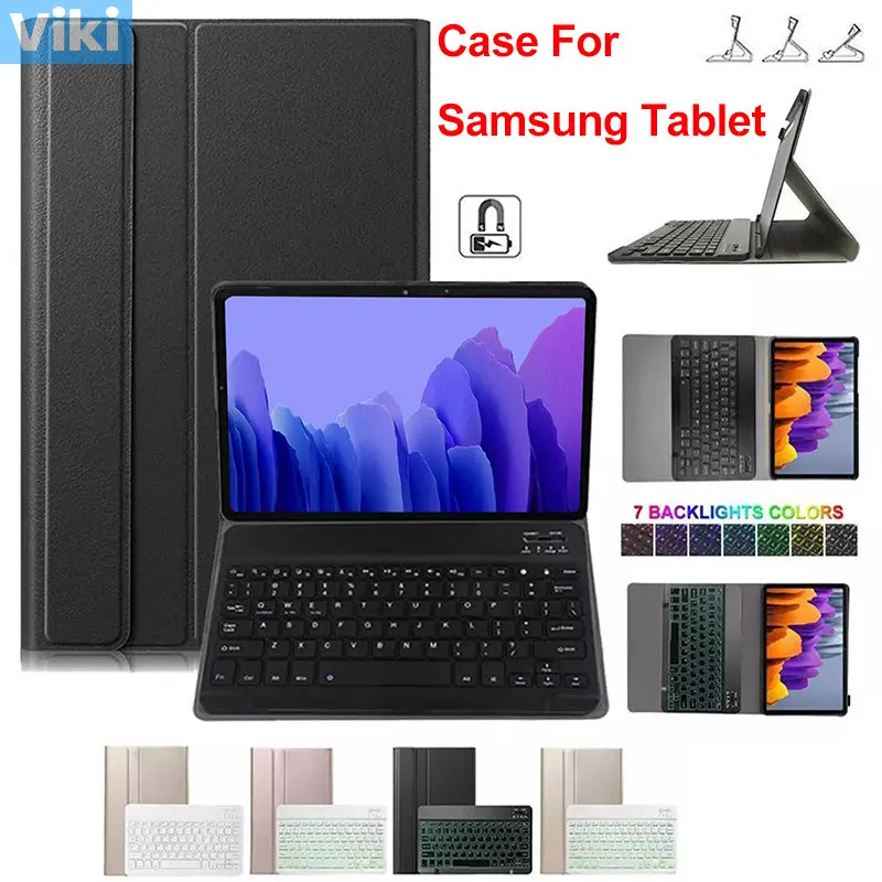 

Case for Samsung Galaxy Tab S7 Fe Plus S8 Plus Ultra A8 S4 S6 Lite A7 Lite A8.0 A10.1 A10.5 Tablet Cover with Bluetooth Keyboard