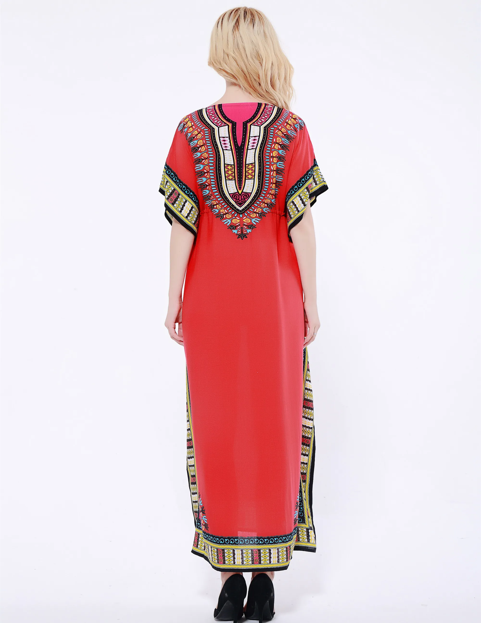 Pretty Summer Dress Contrast Color Comfortable Dress LONG Length Women Dress New Women Indie Folk Dashiki Fashion Traditional