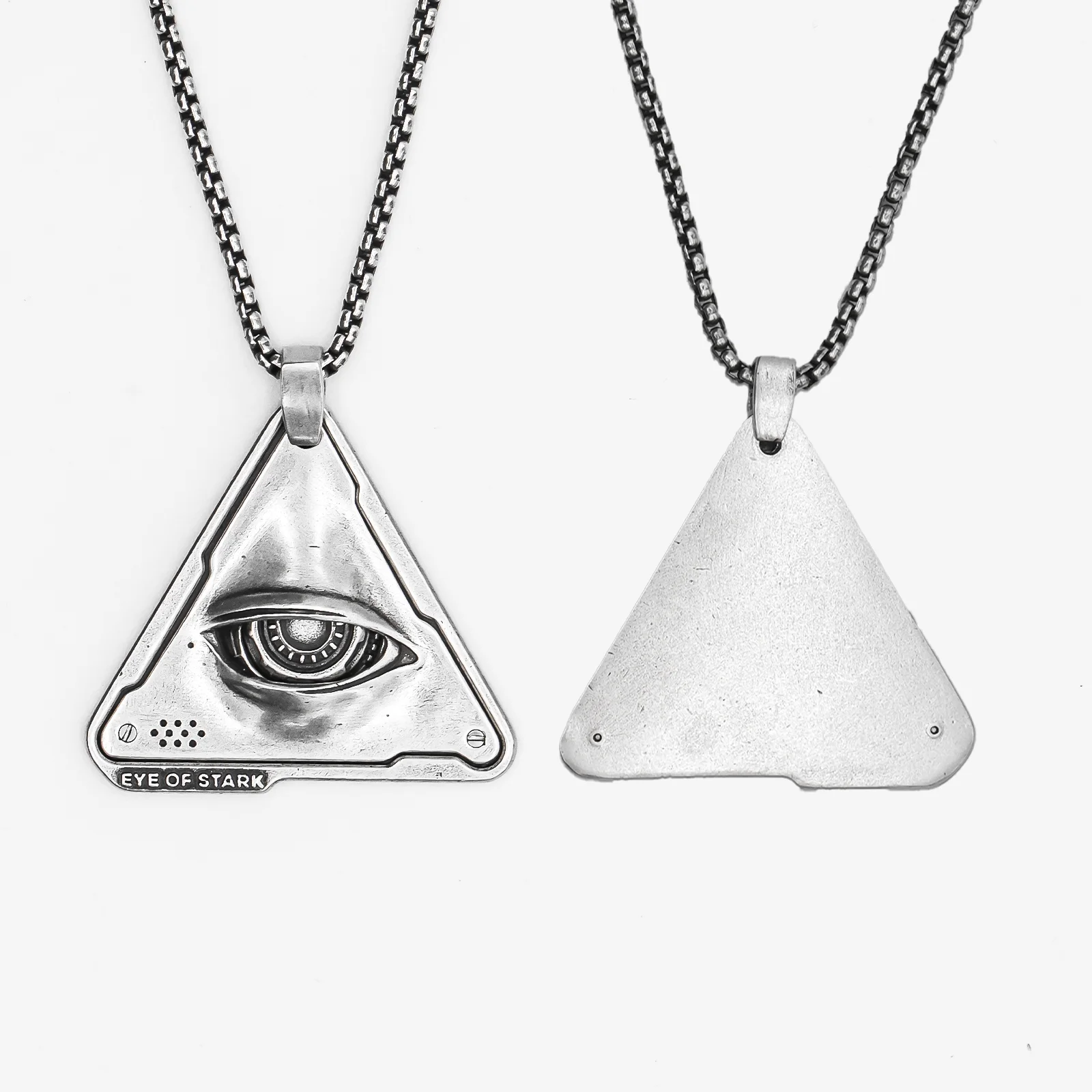 EYE OF STARK Horus Eye of Providence Silver pendant necklace men's hip-hop trend