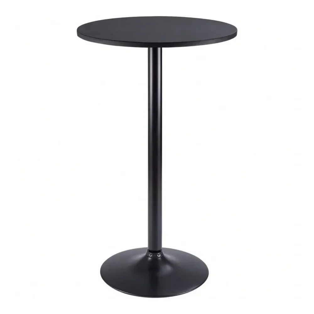 

Bar Table Pub Table Round Bar Height Cocktail Table Metal Base MDF Top Obsidian 23.8Inch Top 39.5Inch Height 1 Black1
