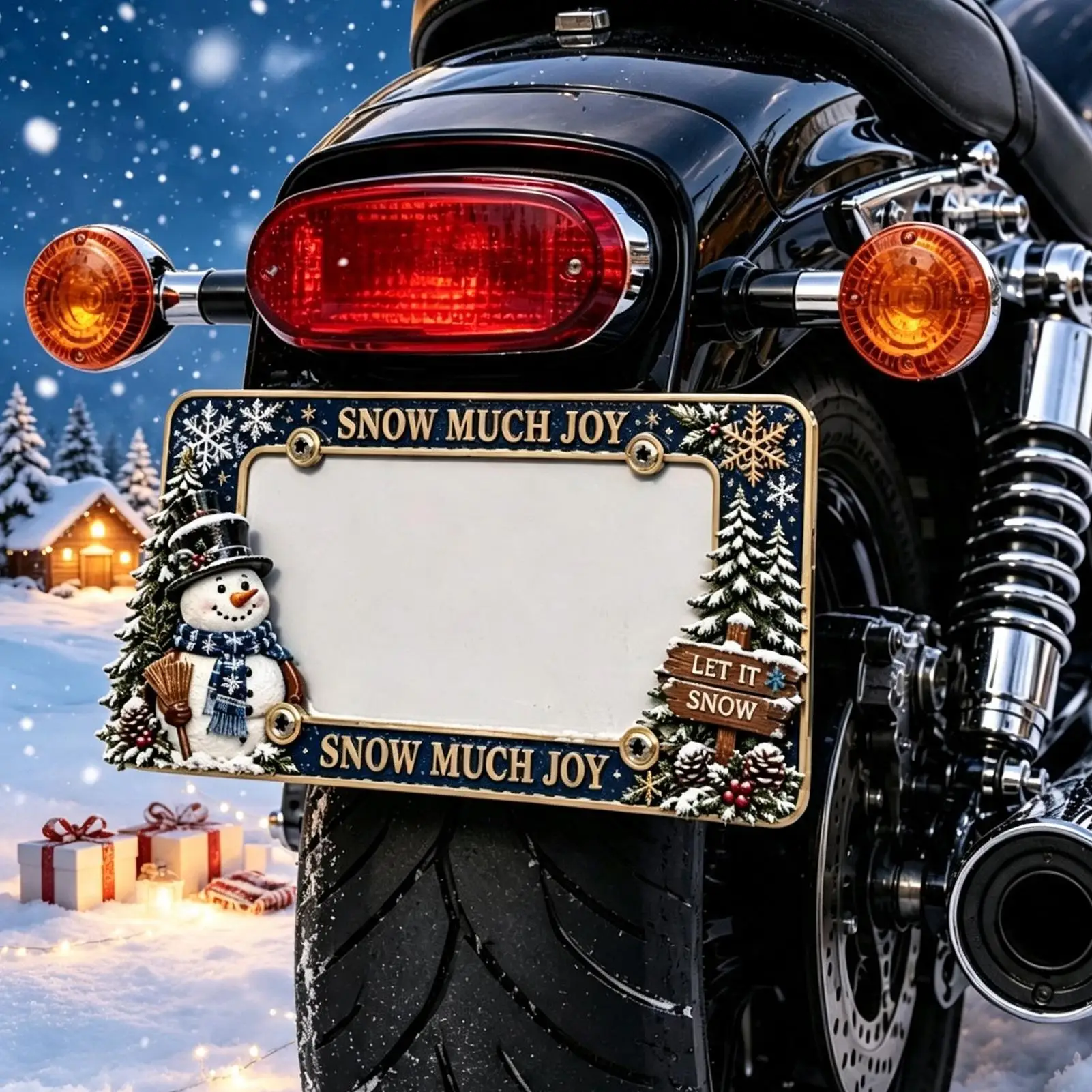 Motorcycle License Plate Frame Christmas Motorbike Accessories Motorbike Tag Cover Holder For Riders Collectors Modifiers Women