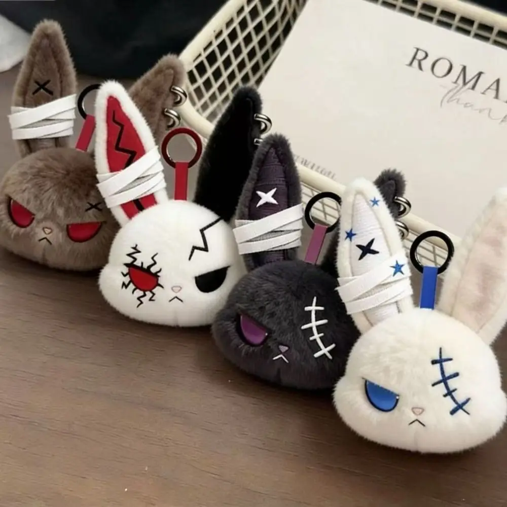 Cute Dark Bunny Embroidered Gothic Style Rabbit Bag Charm Skin Friendly Cute Design Bunny Keychain Bag Decoration