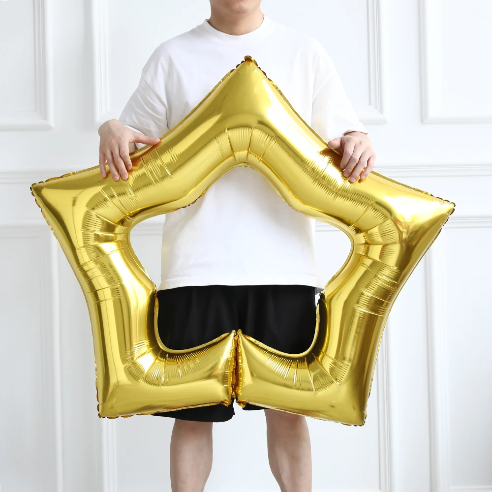 

1/3Pcs Large 40In Star Foil Balloon Hollow Out Star Heart Shape Mylar Ball Baby Shower Anniversary Wedding Birthday Decor Globos