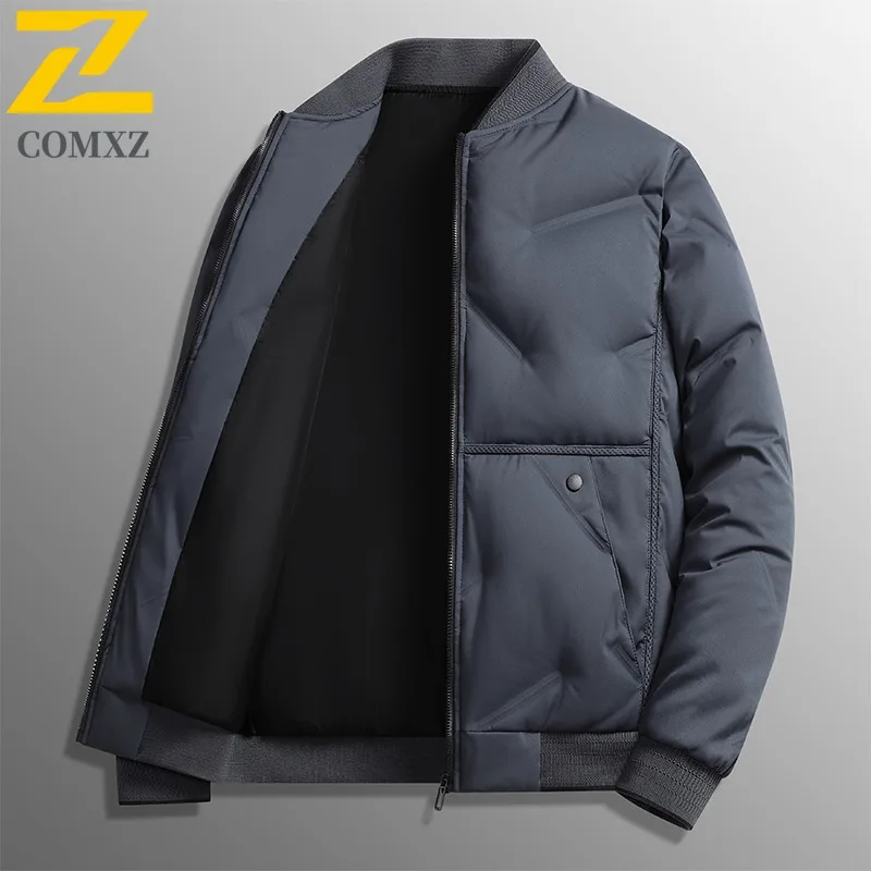 

COMXZ 2025 Casual Baseball Jacket Men's Winter New Stylish Jacket Fashion Baseball Collar Warm Cold Resistant Jacket for Men