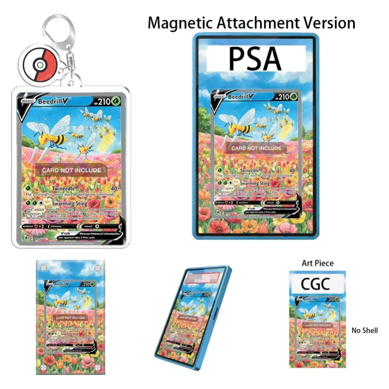Art Display for Pokemon Astral Radiance Beedrill V Anime Expand Art Fans Gift Recyclable Acrylic Case Protective Keychain