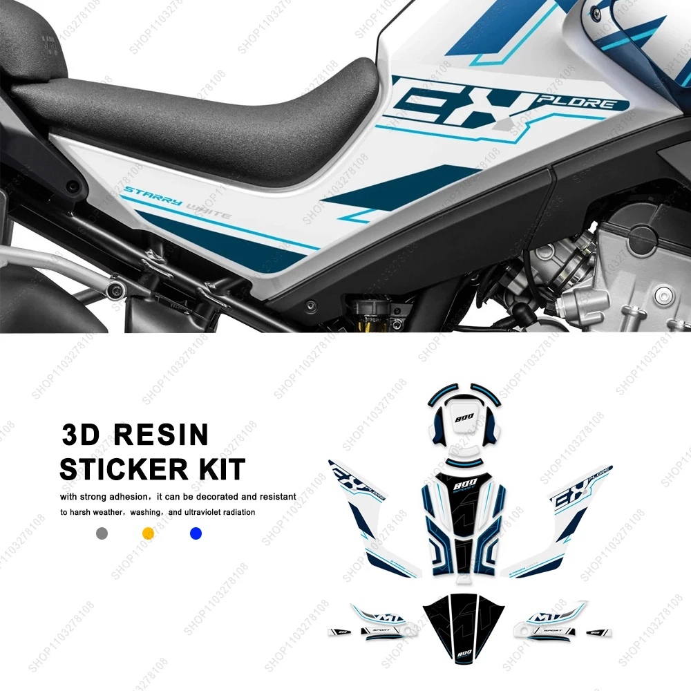 

3D Gel Resin Decal Motorcycle Accessories Fuel tank pad Protection Sticker Waterproof Anti-scratch For CFMoto 800MT Sport 2025