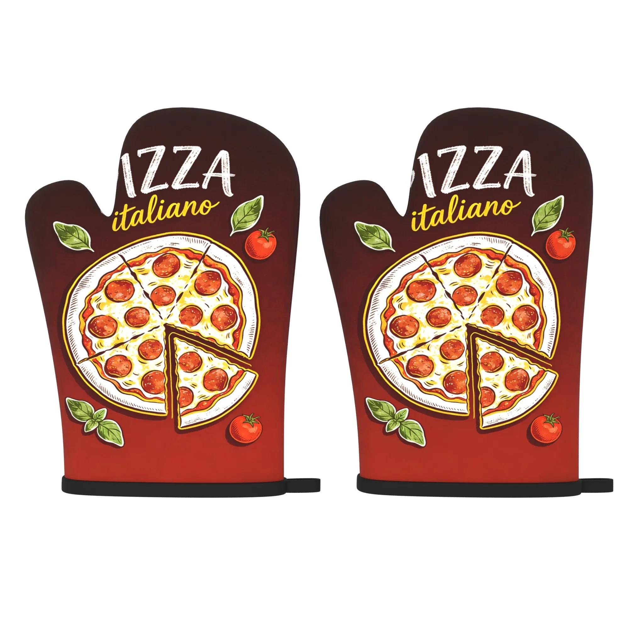 Kitchen Baking Machine - Luvas de Forno Estampadas Pizza Italiana