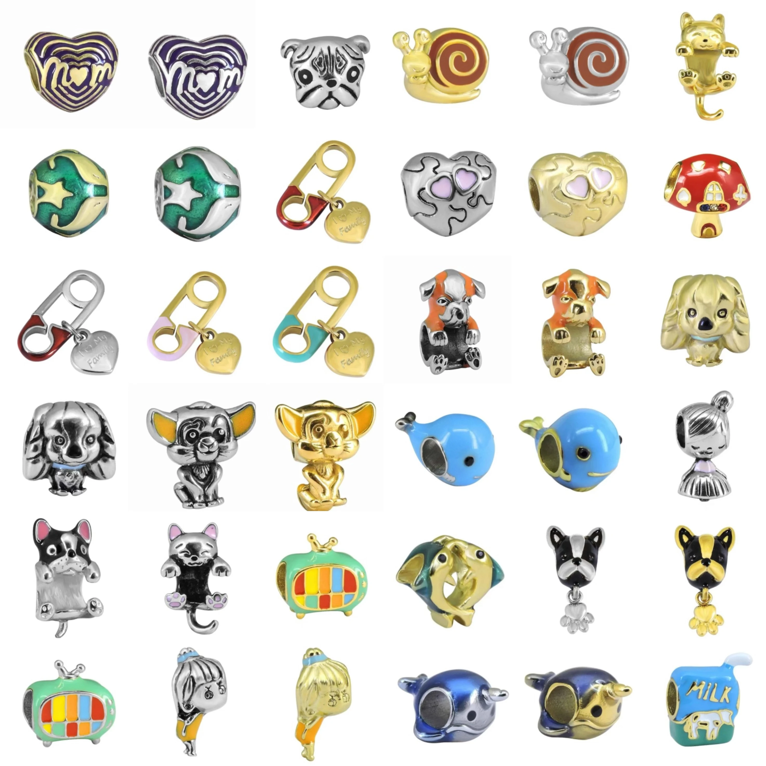 MHS.SUN هندسية تناسب الأصلي DIY قلادة أساور سحرية كلاسيكية الفولاذ المقاوم للصدأ اكسسوارات الإسورة مجوهرات للرجال النساء #6