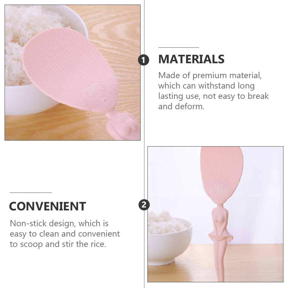 

2 шт. креативных лопаток для сервировки риса, гладкая поверхность, простое обслуживание, устойчивость к высоким температурам, идеально подходят для дома и