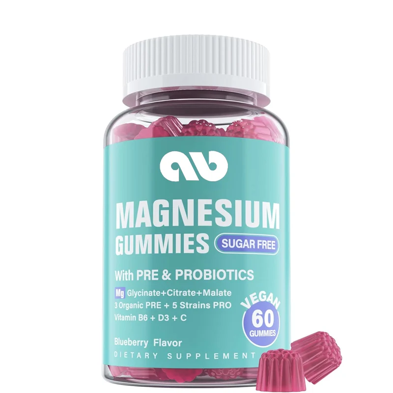 

Triple Magnesium Compound Soft Candy 400mg, sugar free, malic acid,containing vitamins B6,D3,and C,used for muscles and emotions