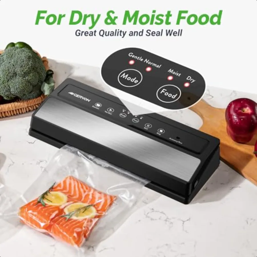 Sigillatrice sottovuoto Sigillatrice sottovuoto per la conservazione degli alimenti con sacchetti sigillanti Rotolo Sigillatrice automatica per alimenti per Sous Vide Design compatto LED