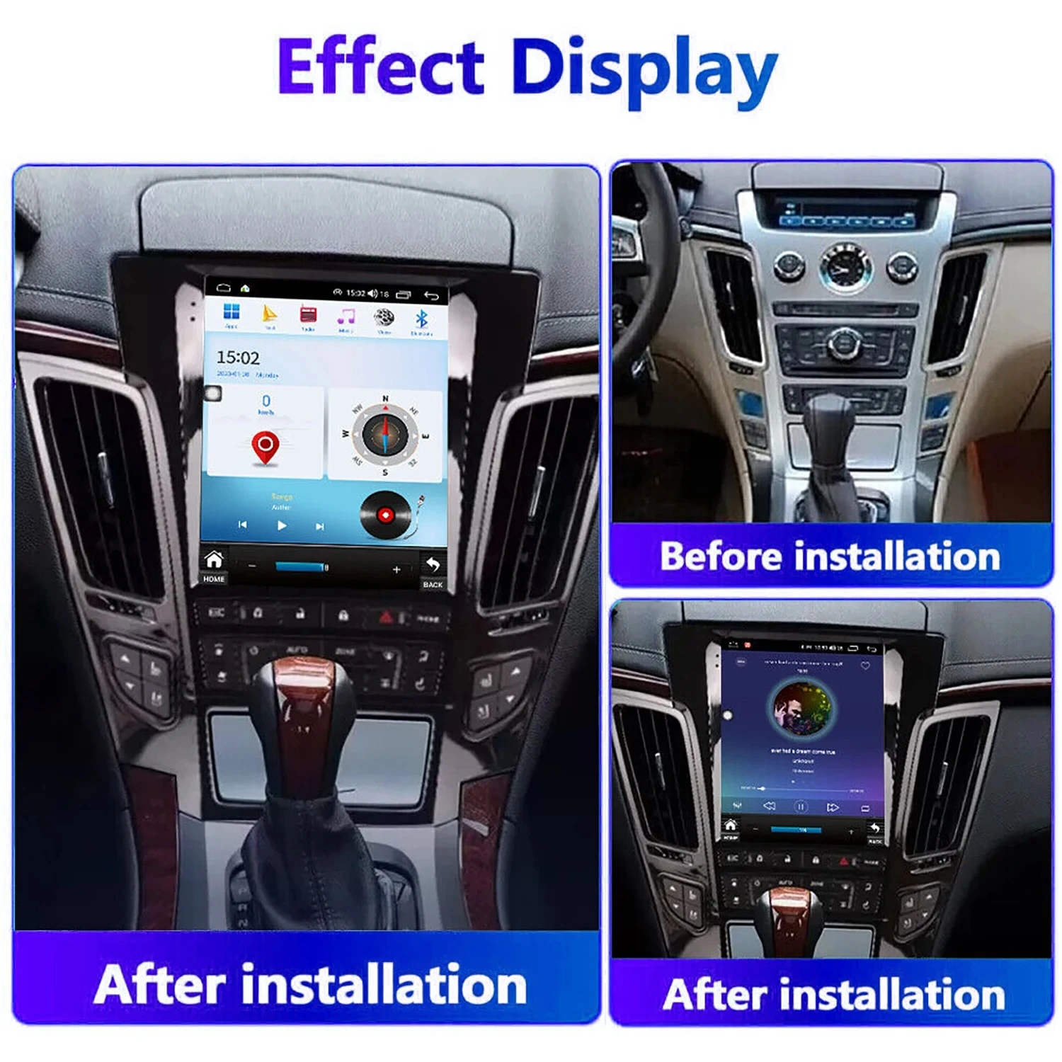 Tesla Style Android 13 For Cadillac CTS Car DVD Multimedia Player Auto Radio GPS Navigation 5G Stereo WIFI 2007-2012