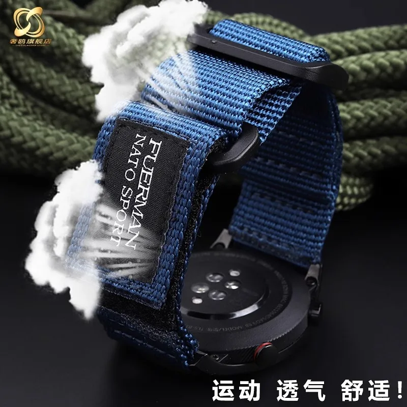 Для Casio PRG-600YB PRW-6600 PRG-650 Panerai Спорт на открытом воздухе Нейлоновая паста Ремешок для часов Мужской парусиновый ремешок для часов 24 мм зеленый браслет